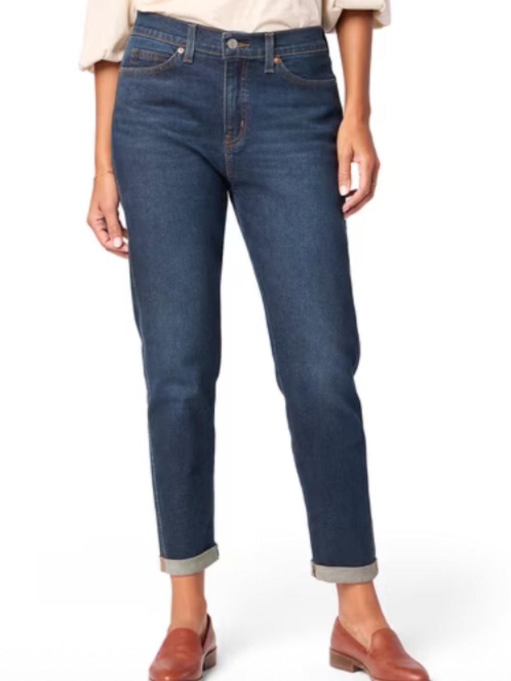 Signature by Levi Strauss Heritage Boyfriend Dark Blue High-Rise Jeans